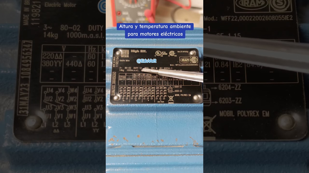 Altura y Temperatura ambiente usuales de operaci&oacute;n para motores el&eacute;ctricos conforme a la IEC 60034-1