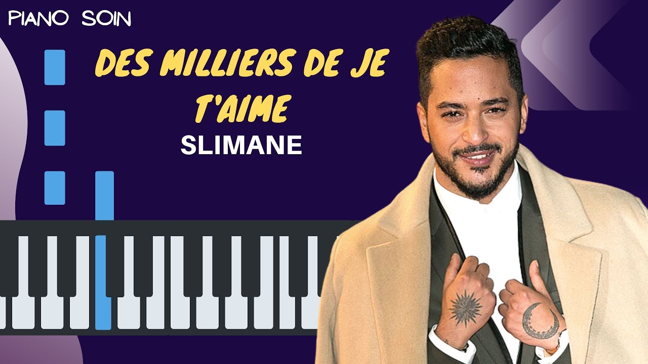 SLIMANE - Des milliers de je t'aime INSTRUMENTALE (Piano fr Cover Tutoriel KARAOKE Paroles)