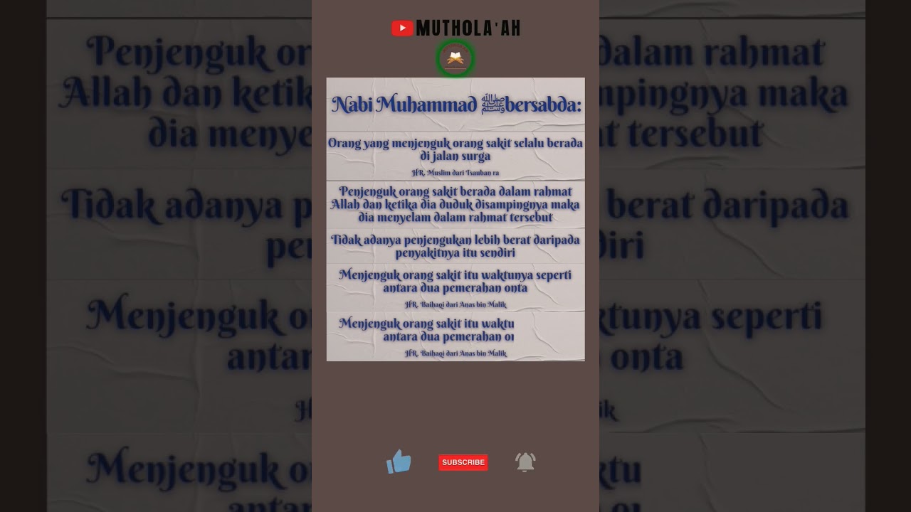 Keutamaan menjenguk orang sakit dalam Islam 