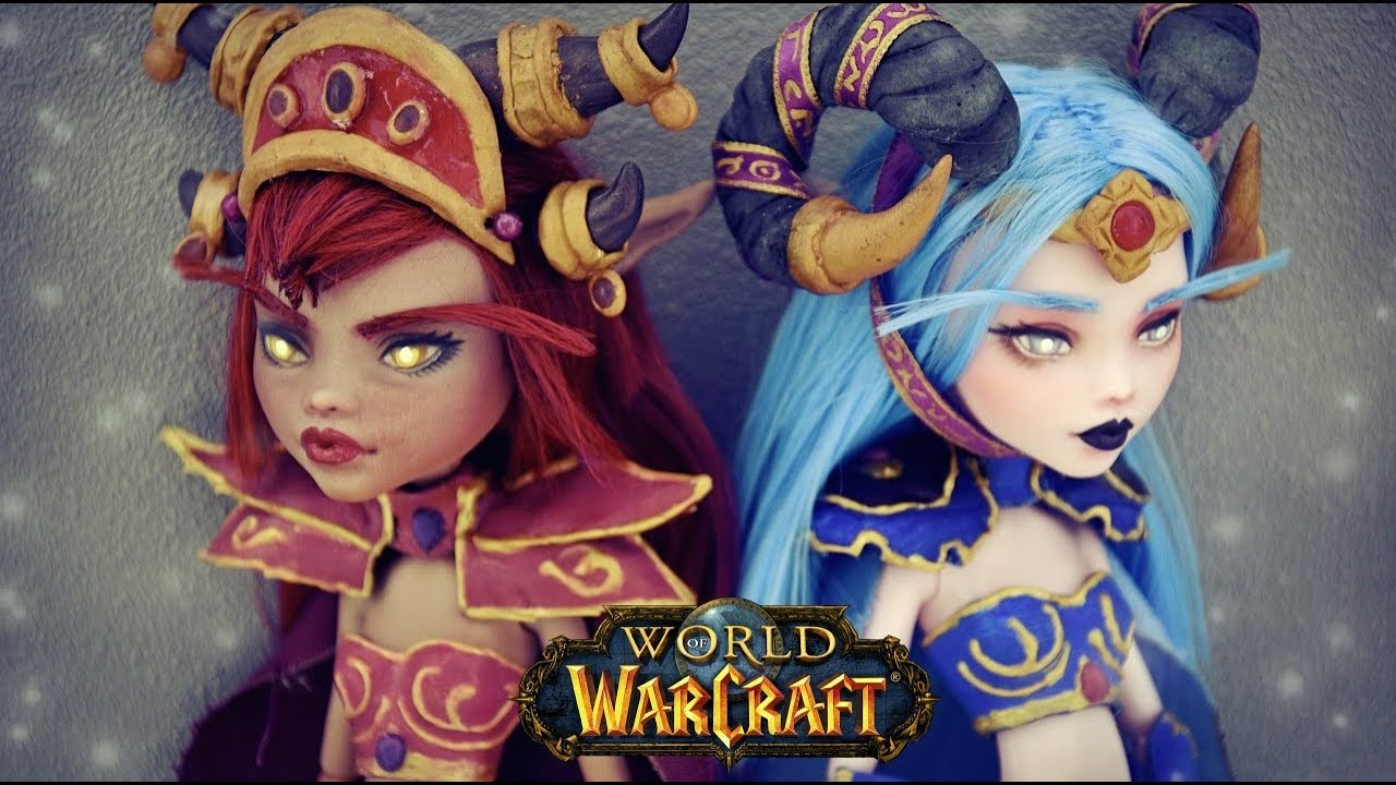 WORLD OF WARCRAFT ALEXSTRASZA, YSERA, TARECGOSA & CHROMIE - MONSTER HIGH REPAINT