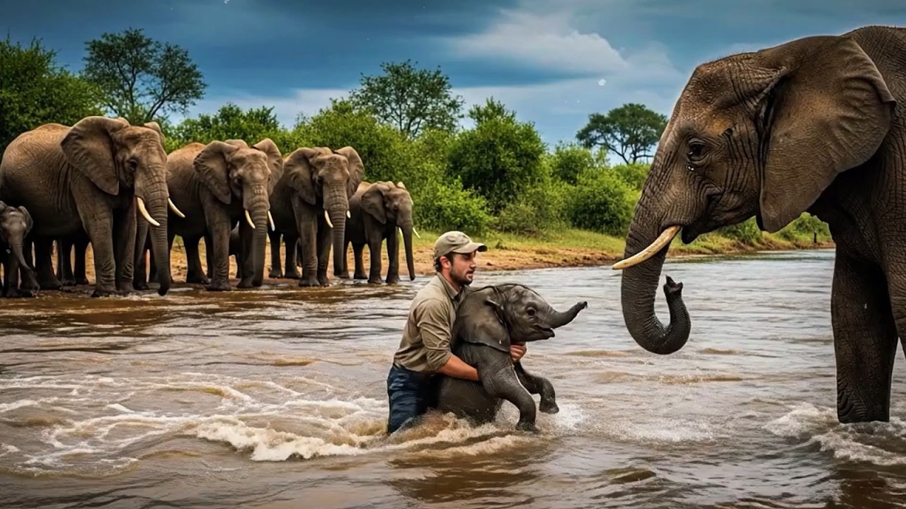 Man saves Drowning baby Elephant | The Heards Reaction Left Everyone speechless