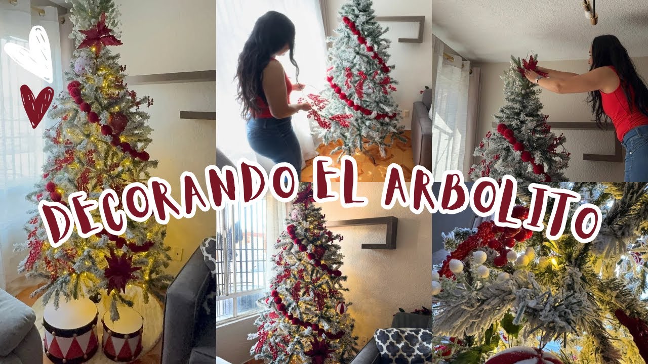 YA LO DECORAMOS ❤️ se hizo un caos en la casa PINO NAVIDEÑO ROJO Y BLANCO 