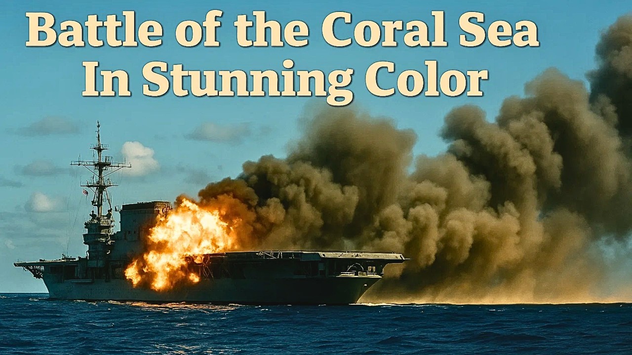 First Carrier Battle in History. Battle of the Coral Sea.