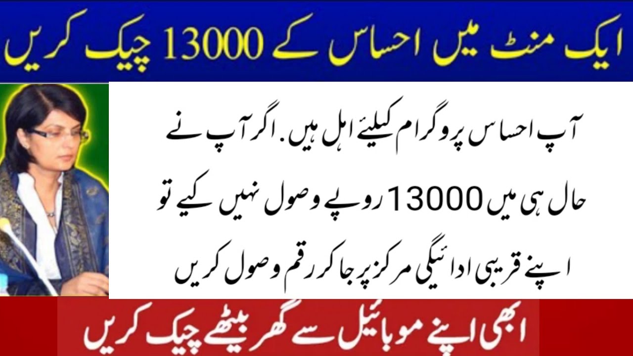 Ehsaas Program 13000 check method 2022 || How to check your own payments from ehsas kafalat program