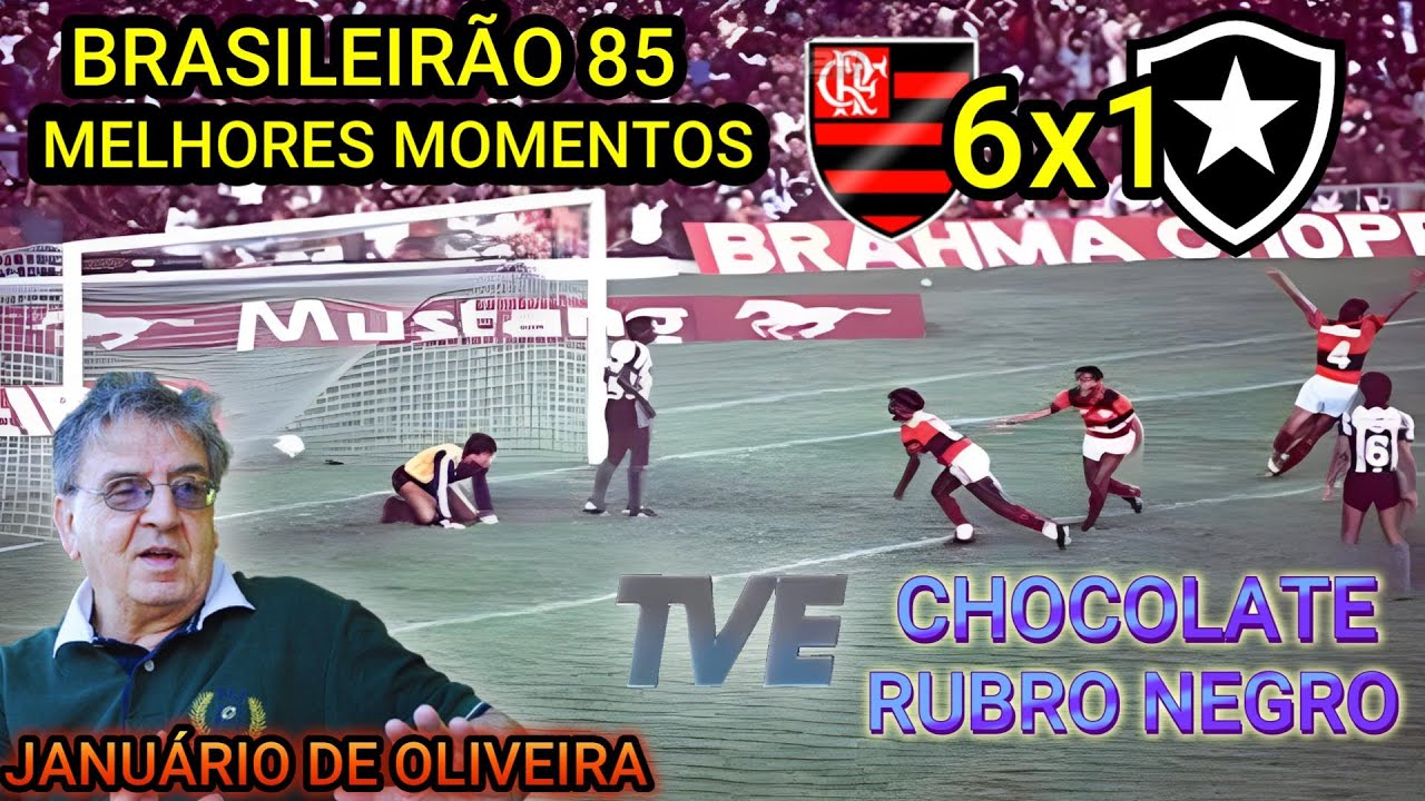 Flamengo 6 x 1 Botafogo Narração JANUÁRIO DE OLIVEIRA Brasileirão 85