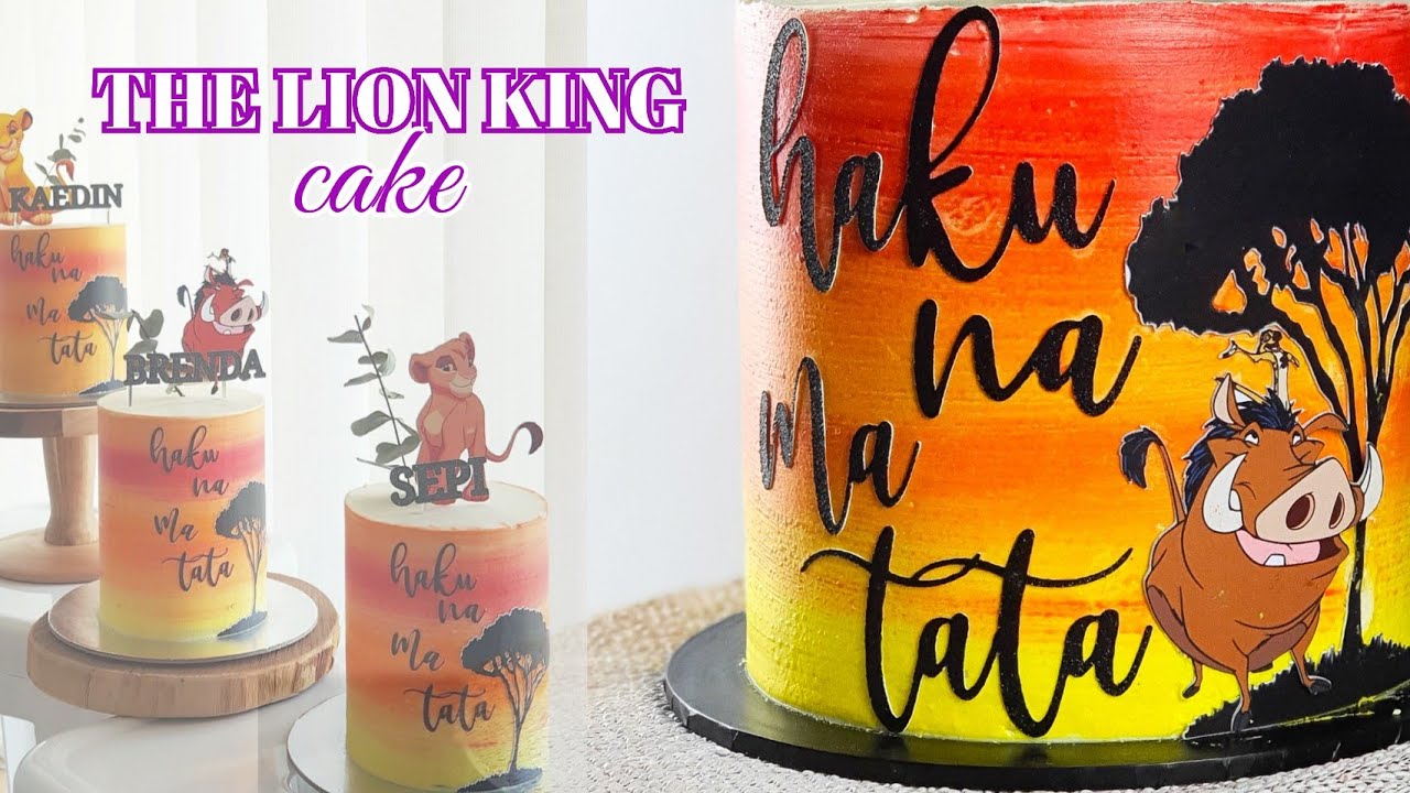 The Lion King Sunset Cake Tutorial - Easy Cake Painting