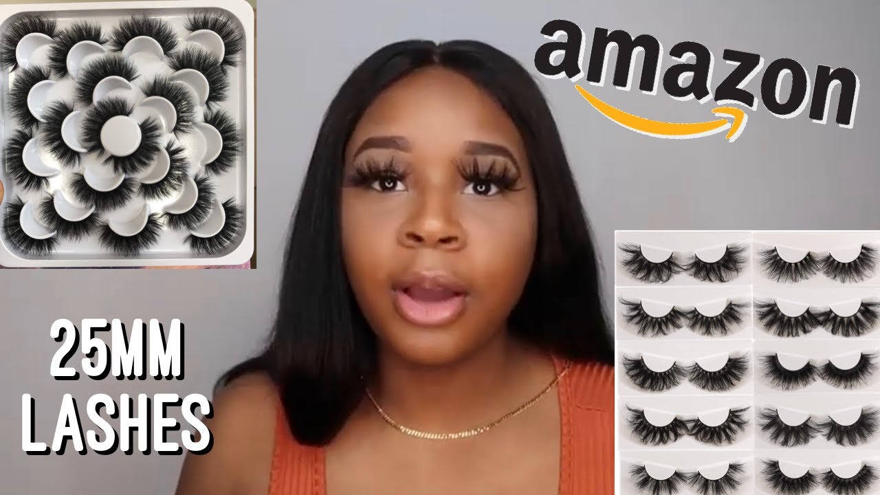 AMAZON MINK LASHES 25 MM TRY ON HAUL + REVIEW