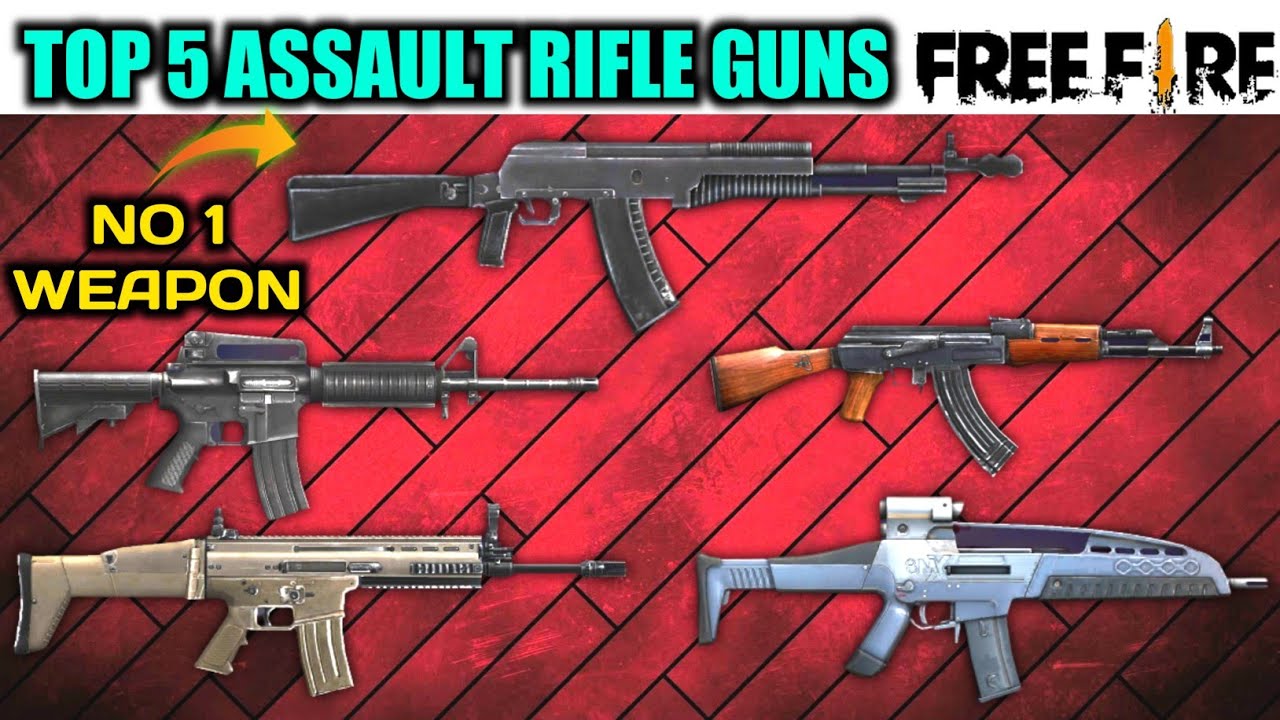TOP 5 AR GUN 🔥 IN FREE FIRE | WHICH IS BEST😍 AR GUN IN FREE FIRE 😤 |FULL COMPARISON ❤️