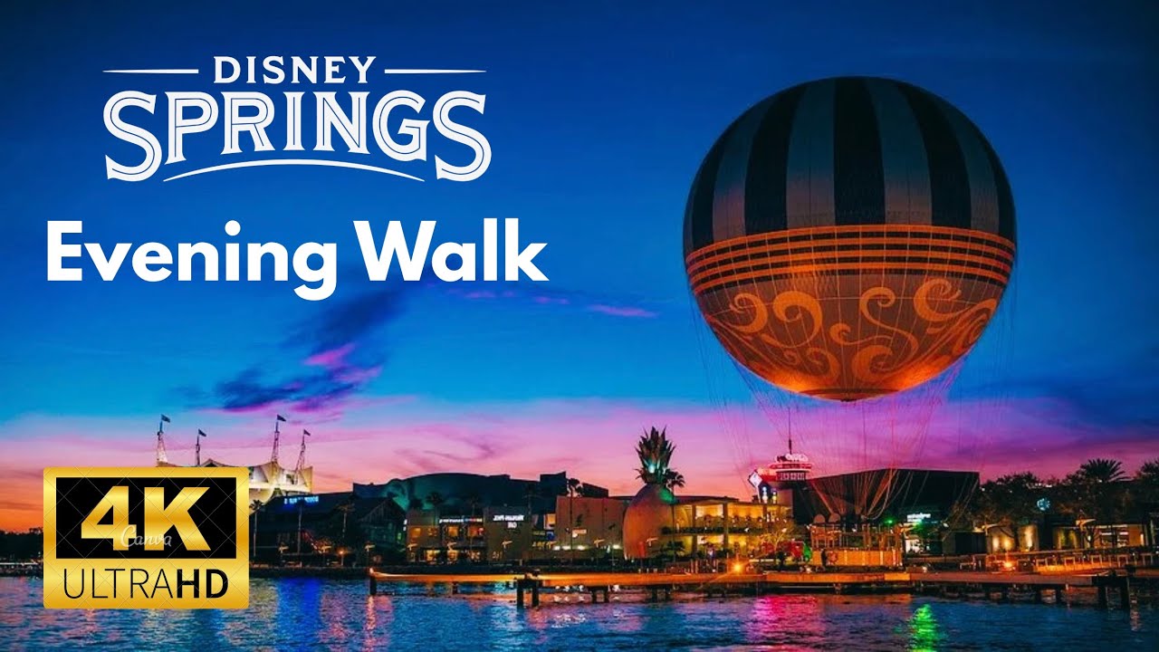 Disney Springs Night Walk in Stunning 4K 60 FPS | Full Tour