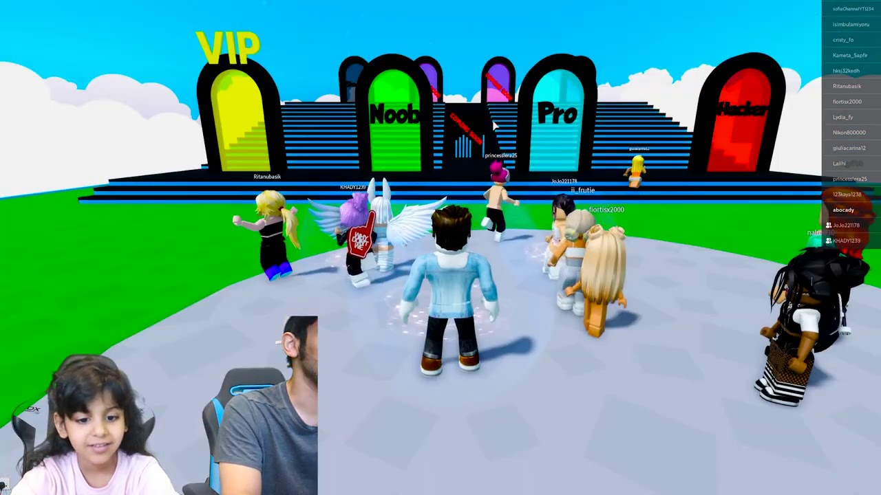 جوجو تحاول تنط فوق راس ابوها تحدي روبلوكس  !!