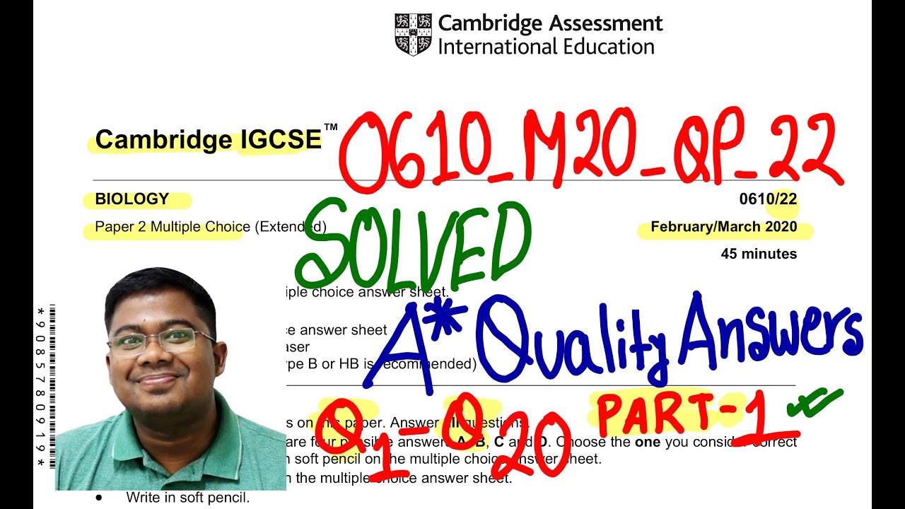 #0610_m20_qp_22 part 1 SOLVED  #Biology 0610 feb/mar 2020 paper 22
