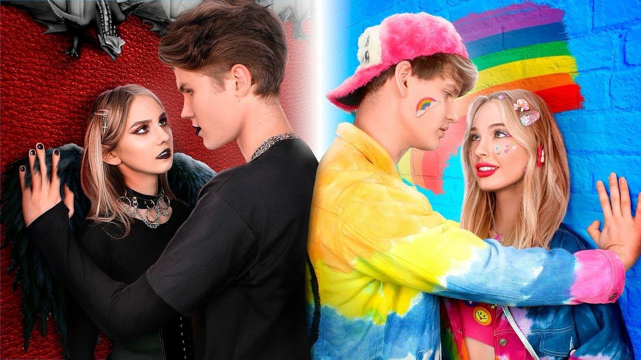 Pareja Arcoíris VS Pareja Gótica || Padre Falso VS Padre Real en la Boda