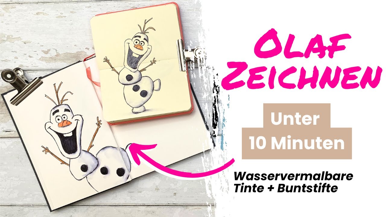 Einfachen Schneemann zeichnen: Olaf aus Die Eiskönigin mit Fineliner