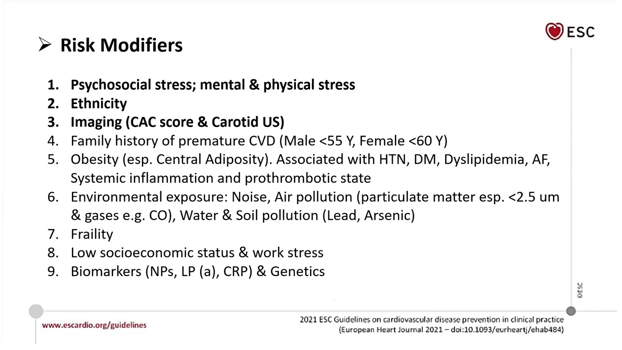 2021 ESC CVD Prevention Guidelines - Dr. Ahmed Elfol