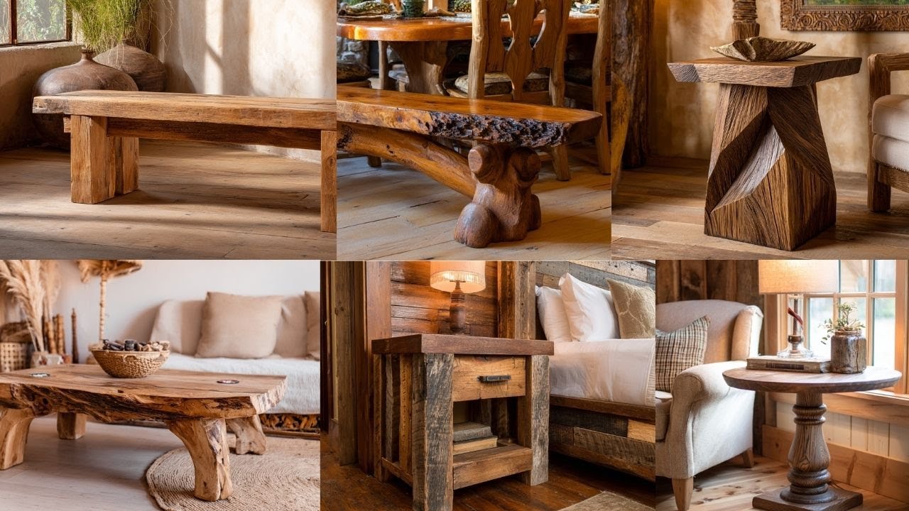 Декоративные скульптуры из дерева в деревенском стиле своими руками | Мебель из переработанной др...