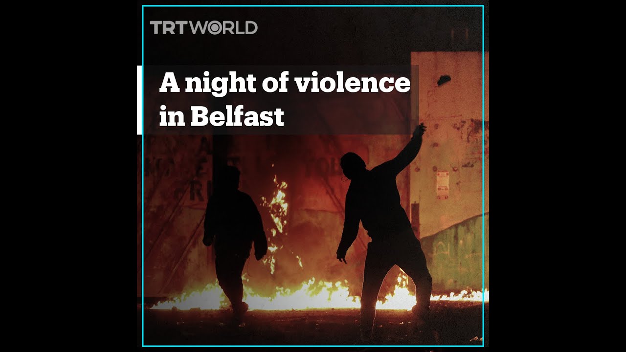 Protesters in Belfast burn cars, attack police