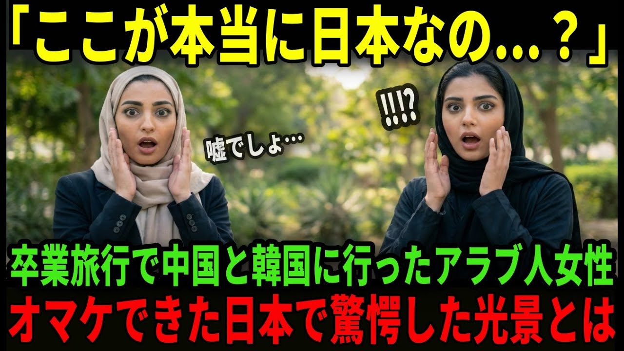 【海外の反応】「聞いていた話と全然違う！」中国・韓国に卒業旅行のアラブ人女性がおまけで来た日本で言葉を失った理由