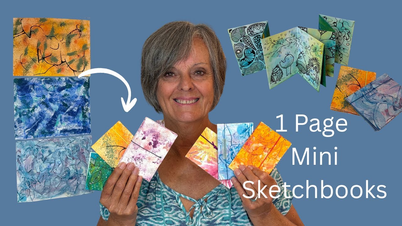 Mark Making & 3 Ways to Fold 1 Page Mini Sketchbook