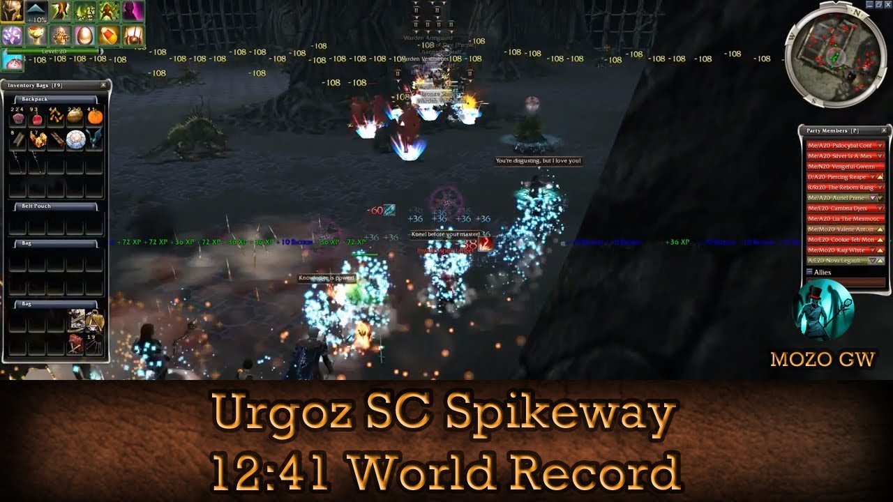 Urgoz SC Spikeway, 12:41 Previous World Record - Mesmer Spiker, Guild Wars Speed Clear