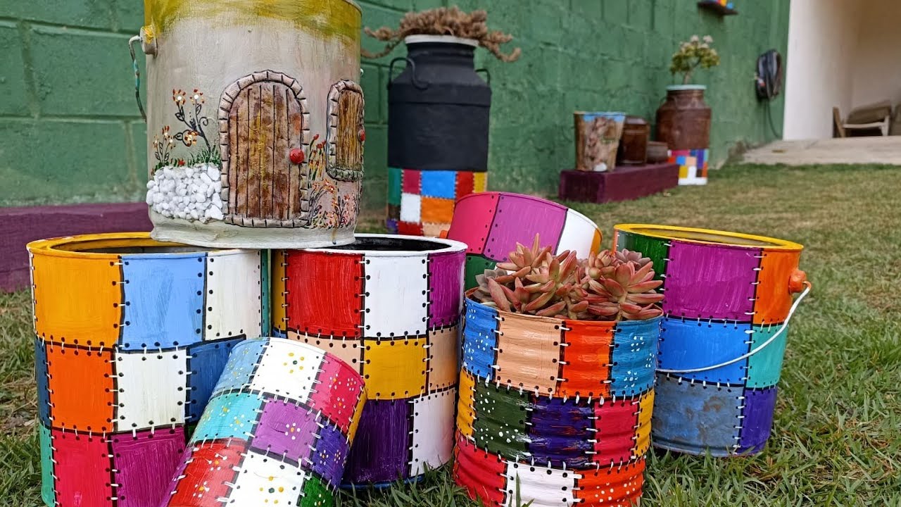 COMO FAZER PINTURAS DE RETALHO EM LATAS RECICLÁVEIS | ELIANA ROCHA SUCULENTAS