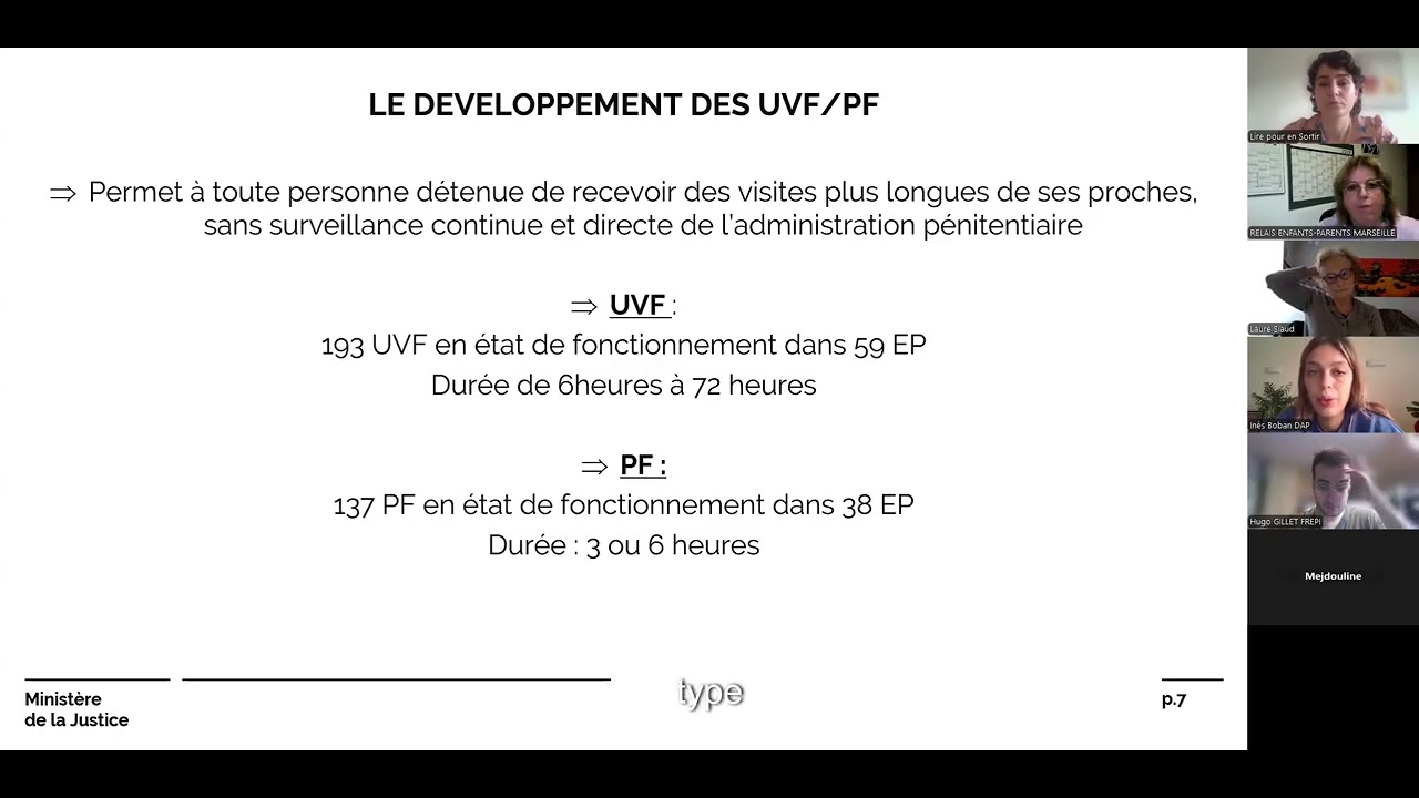 Webinaire - Parentalité & Détention - Inès BOBAN, référente maintien des liens familiaux des PPSMJ
