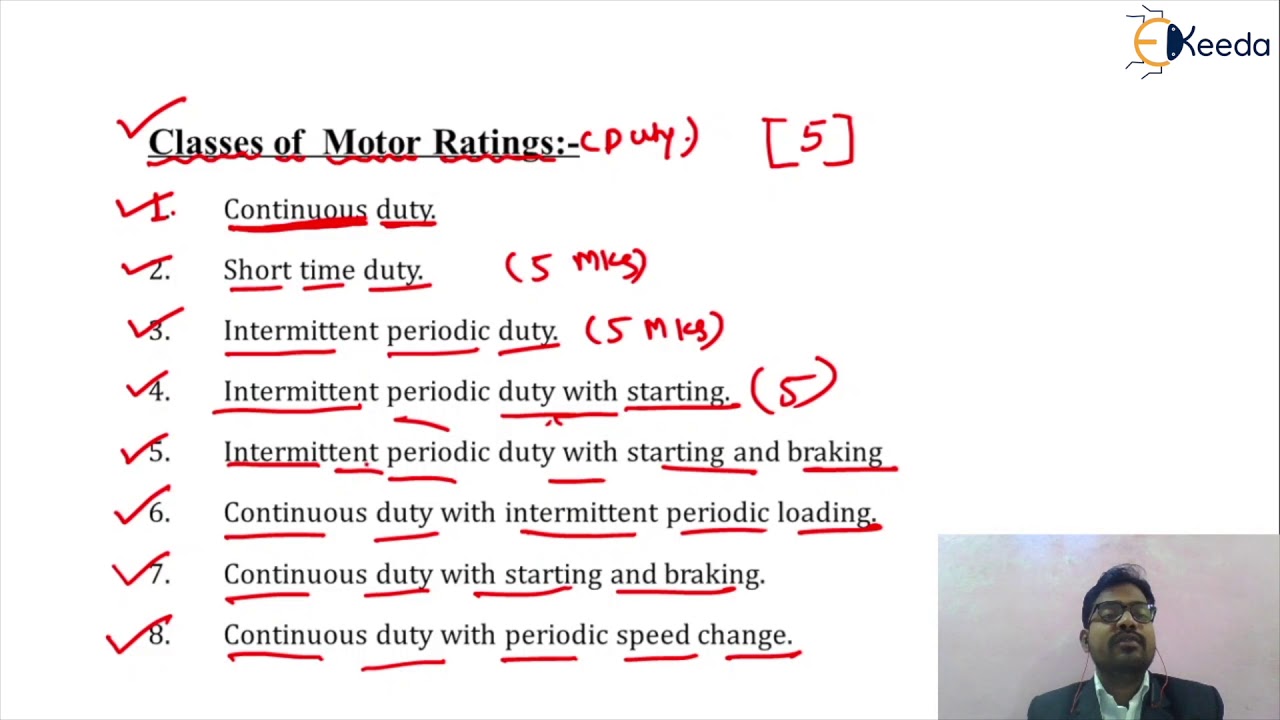 Class of Motor Rating Part 1 - Selection of Motor Power Rating - Drives and control