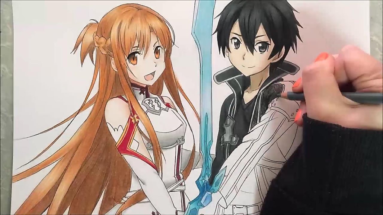 Kirito & Asuna Speed Drawing (Sword Art Online)