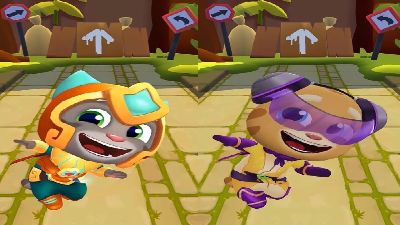 Talking Tom Hero Dash  2021 - GOLD FLASH TOM VS ROCKSTAR GINGER IN THE JUNGLE Android iOS Gameplay