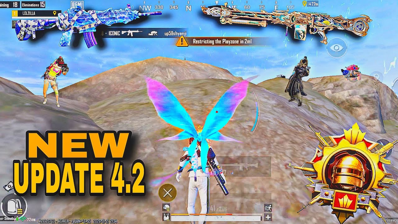 Wow 🥵| NEW GAMEPLAY in New Update 4.2 🔥 | Best combo M416 + MG3 💀| BGMI