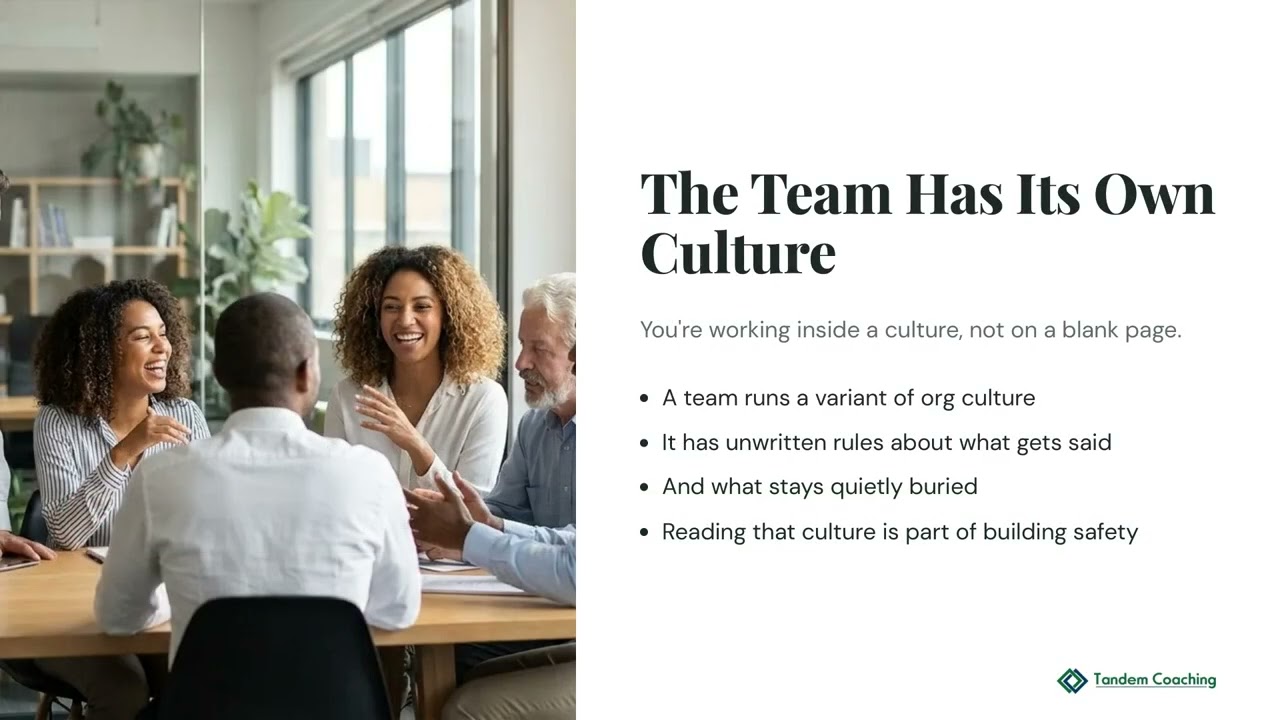 Building a Safe Space for Honest Team Interaction (ICF Team Coaching) (5.1.1)