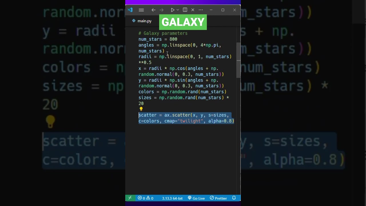 Creating a Galaxy in Python with Matplotlib Animation 🌌💻 