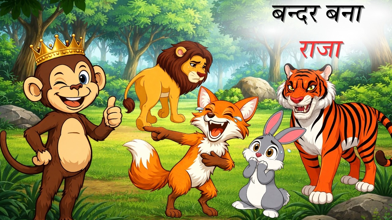 बन्दर बना राजा  | Bandar Bana Raja  | Jungle ki Kahani | HINDI KAHANI | BANDAR KI KAHANI | KAHANIYA
