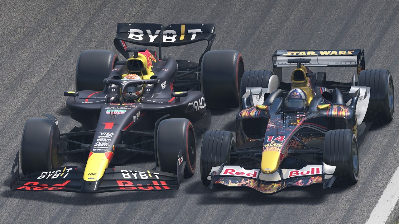 Red Bull F1 2024 vs 2005 at Monza | Max Verstappen vs David Coulthard