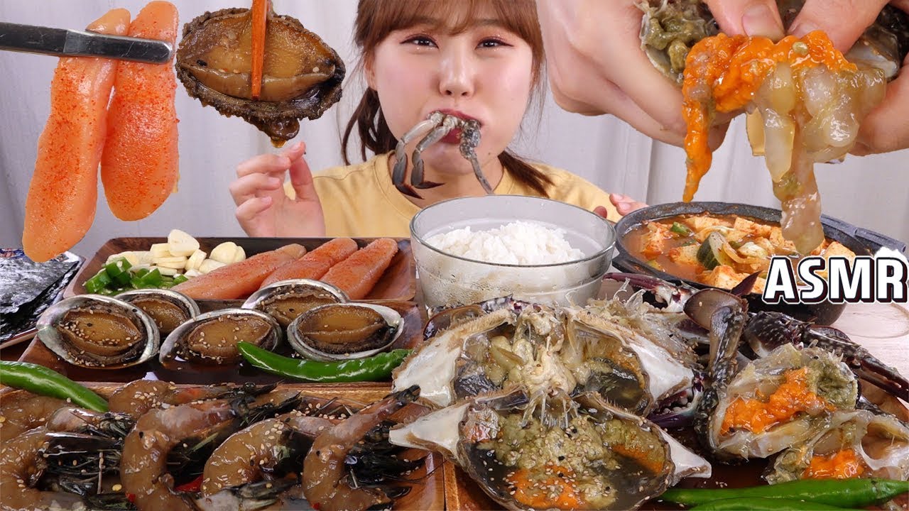 ASMR Mukbang｜오늘은 장 특집!! 간장게장과 전복장, 새우장에 명란젓갈 먹방!!!!♡