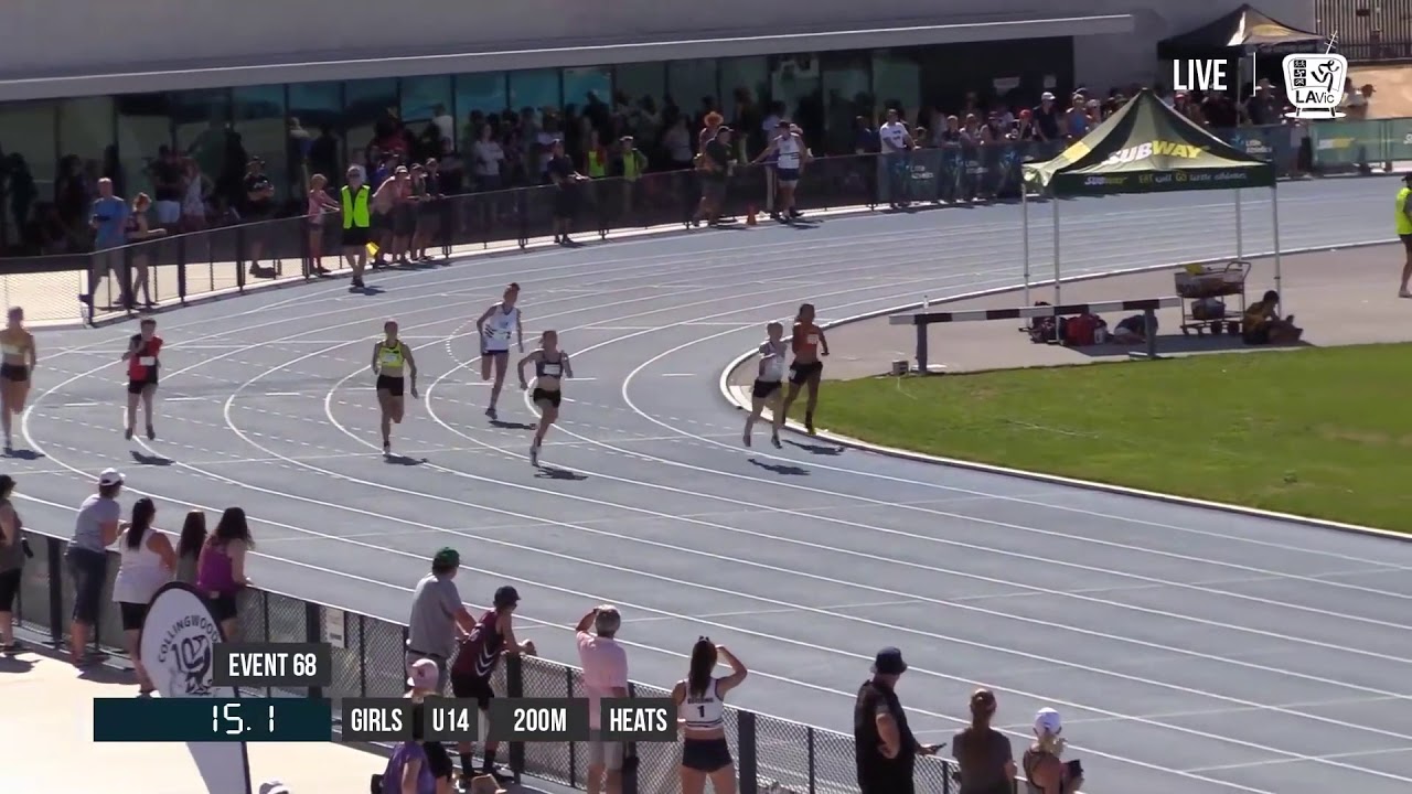 GIRLS U14 200M HEAT 3 - 2018 STATE TRACK AND FIELD CHAMPIONSHIPS // LAVicTV