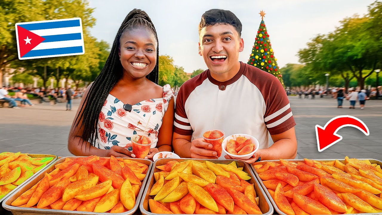 MI NUEVA AMIGA CUBANA Prueba MANGOS con CHILE por PRIMERA VEZ en EL SALVADOR