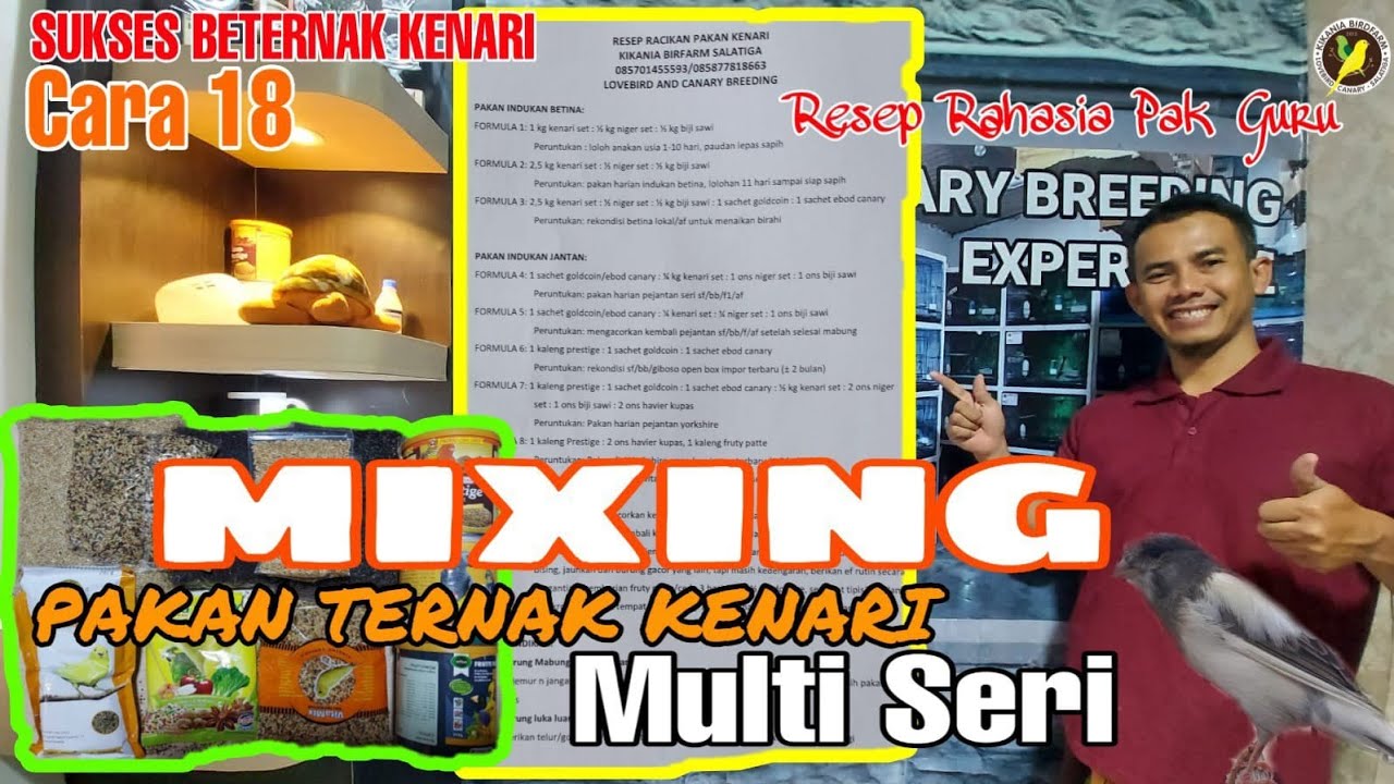 | TERNAK KENARI RUMAHAN || Cara 18: Meracik Pakan Kenari Berkualitas untuk indukan segala SERI |