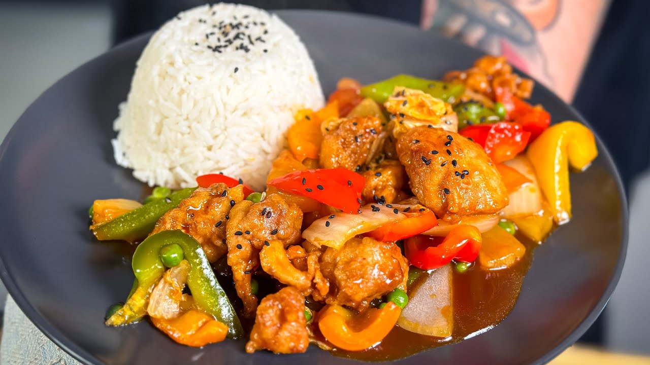 Das BESTE und SCHNELLSTE Hähnchen Süß-Sauer Rezept | In UNTER 15 Minuten!