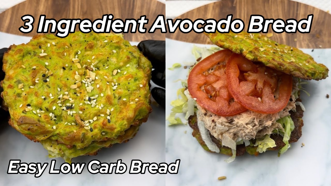 3 Ingredient Avocado Bread + Healthy Sandwich Recipe | Keto Bread | Low Carb, High Protein Recipe