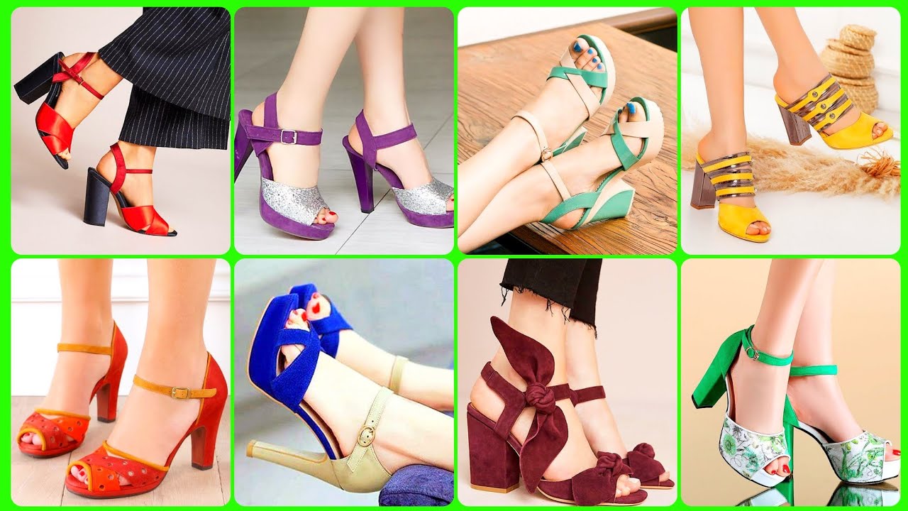 Top popular block mid heel shoes wedding//party wear outfit shoes ❣️