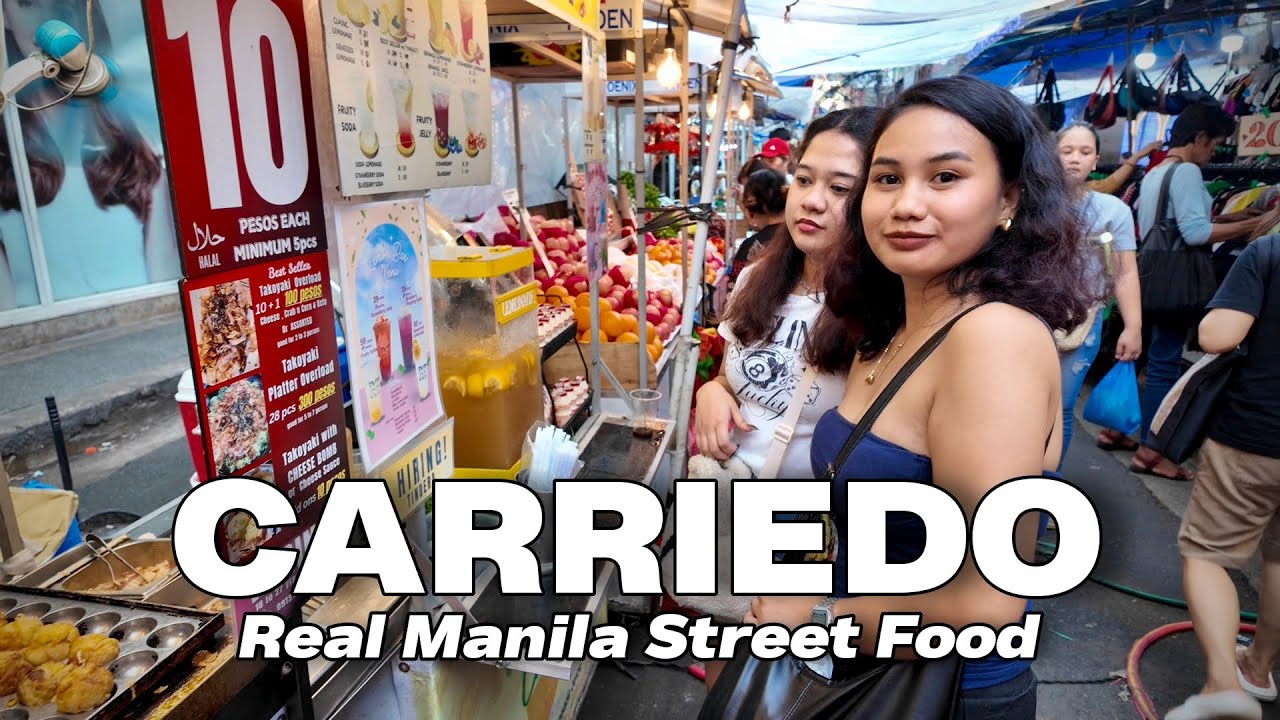 Manila Street Food Walk in Carriedo Quiapo Philippines [4K] 🇵🇭