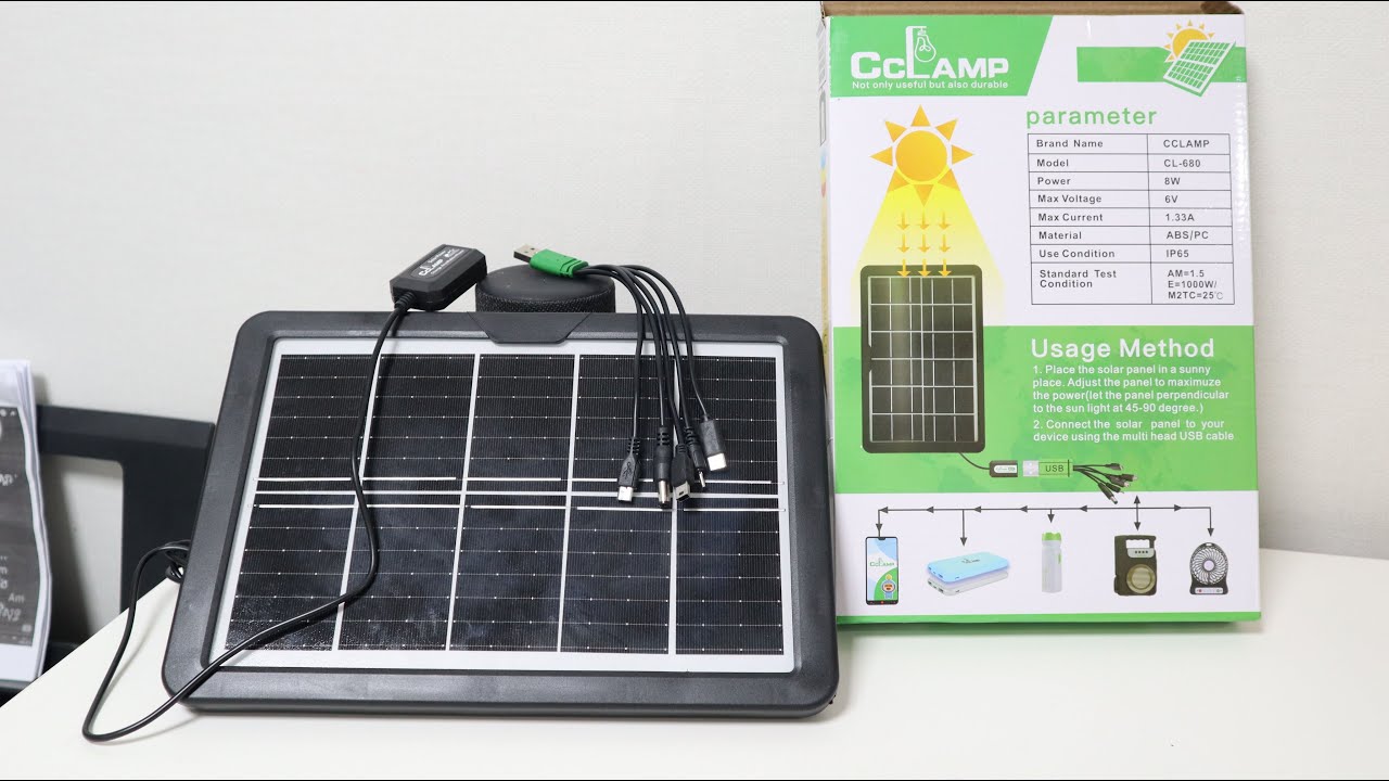 Unboxing and Test Solar Phone Charger 8W USB 5V Output