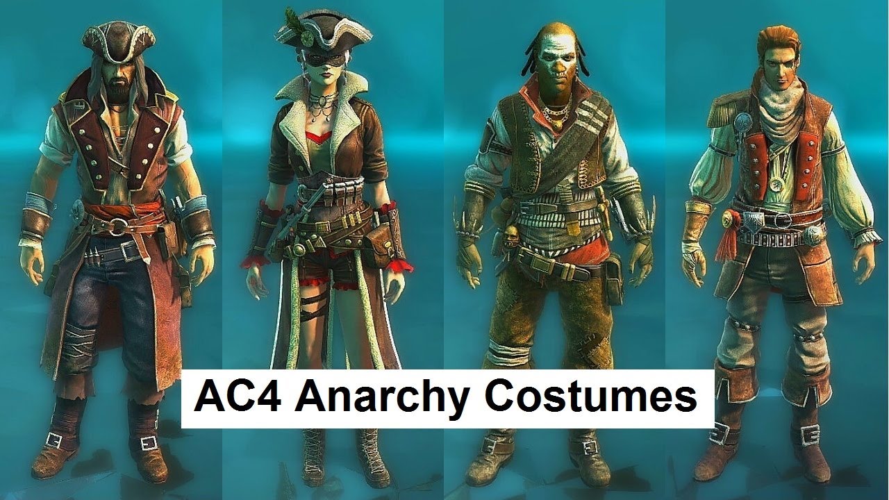 AC4 Multiplayer Anarchy Costumes Huntsman Puppeteer Duellist Navigator Shaman Siren Lady Black