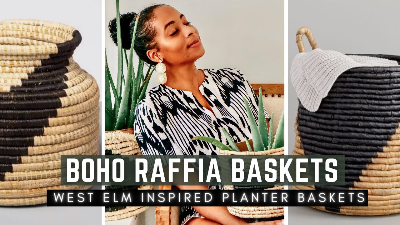 How to DIY Raffia Planter Basket | EASY RAFFIA STORAGE BASKET