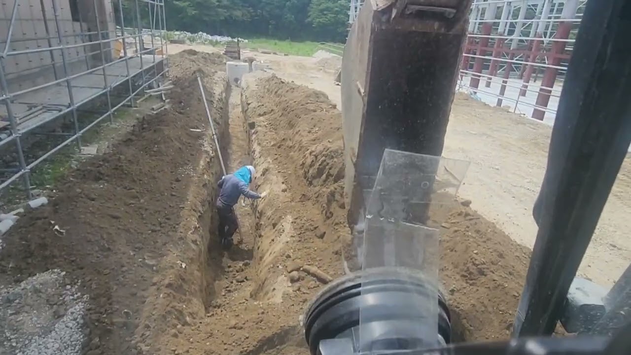콘크리트 타설 배수관 터파기 원본