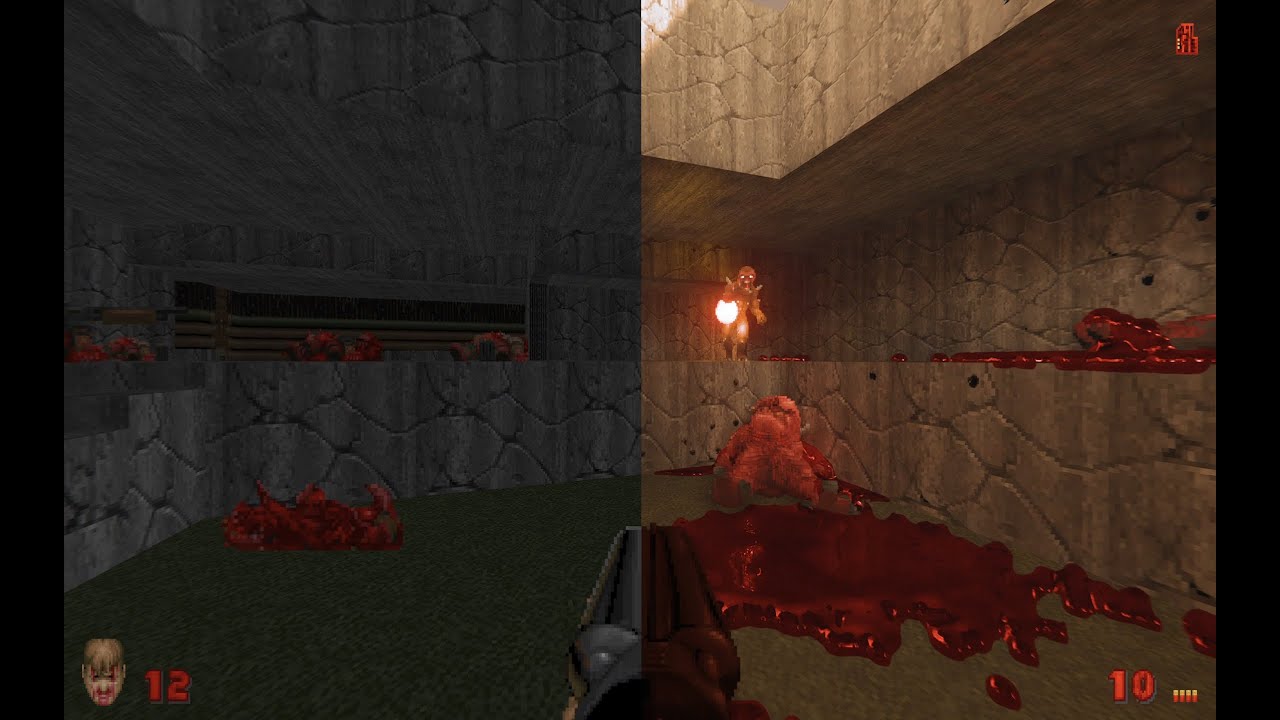 Classic Doom 2 vs Doom 2 Ray Traced