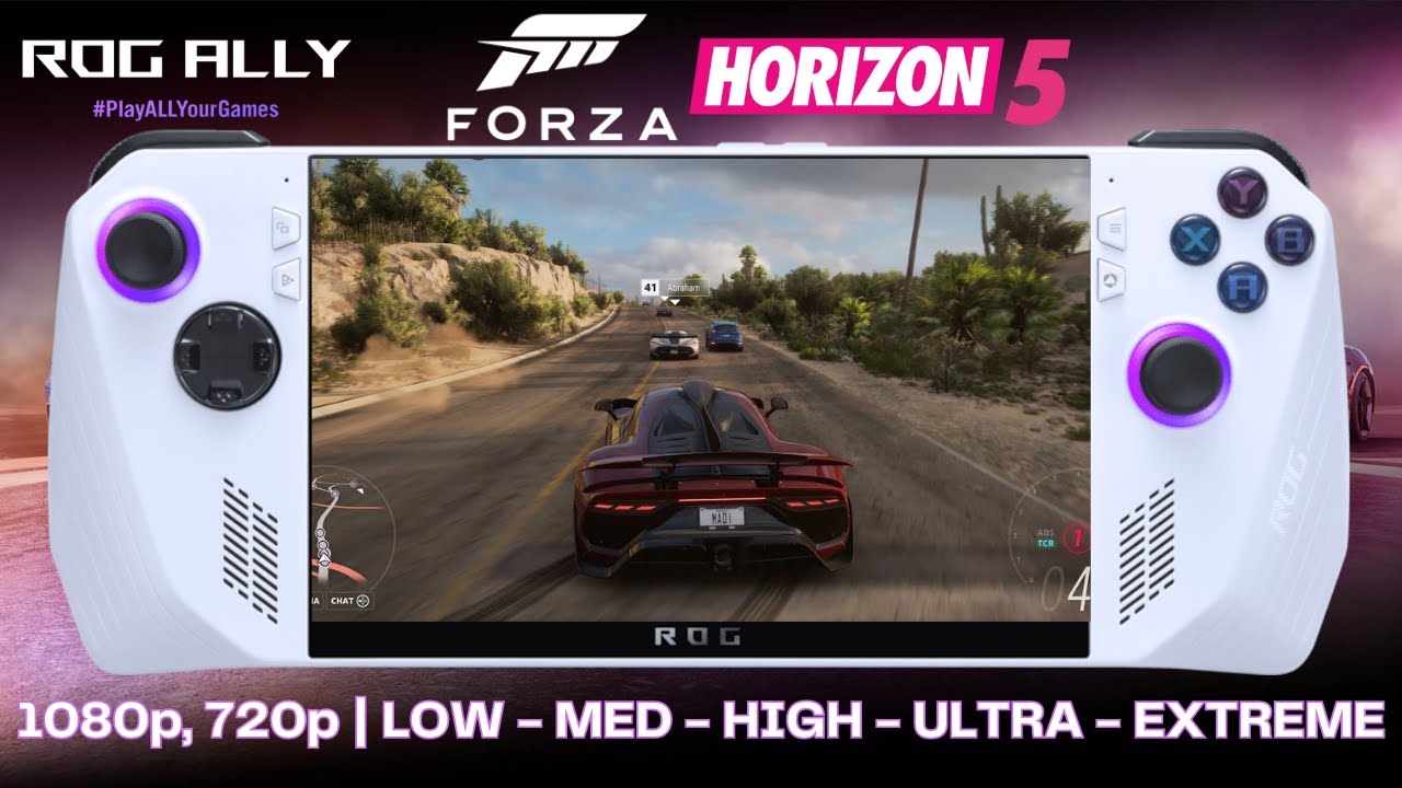 Геймплей Forza Horizon 5 ASUS ROG Ally | 1080p, 720p — протестированы все настройки | 60 кадров в...