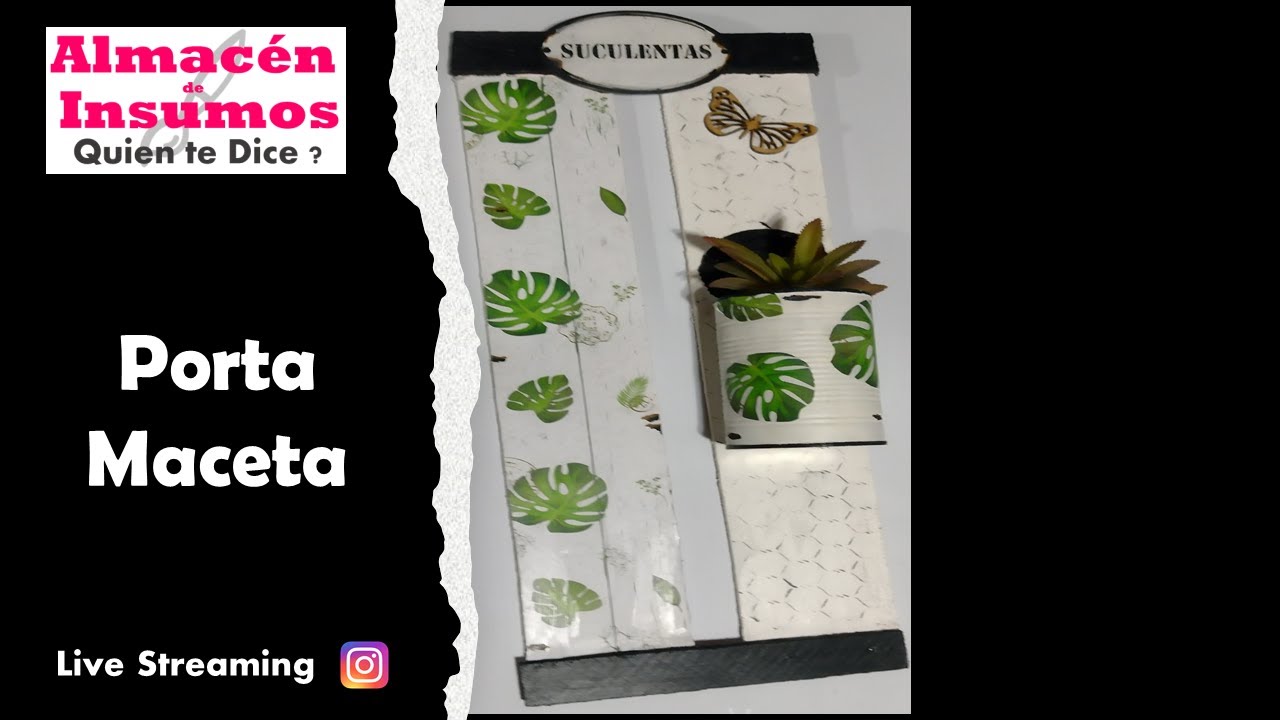 ⭐ Porta maceta con material reciclado