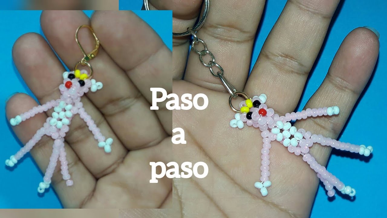 Pantera rosa con mostacillas