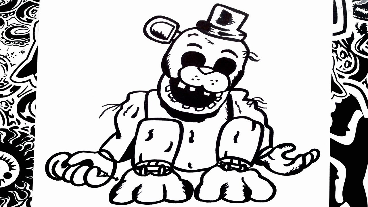 Como dibujar a golden freddy de five nights at freddy's | how to draw golden freddy